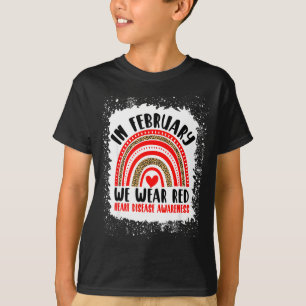 Rood in februari dragen we rood om hartziekte onde t-shirt