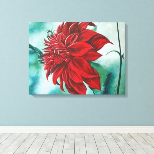 Rood in Fury Canvas Afdruk (Insitu (Houten vloer))
