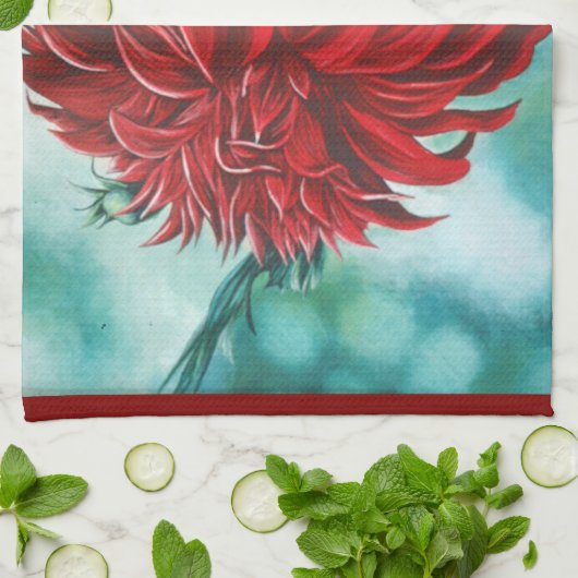 Rood in Fury Theedoek (Gevouwen)