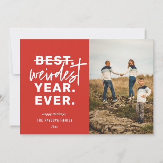 Rood in het rijkste jaar ooit Humor Feestdagenkaart (Voorkant)