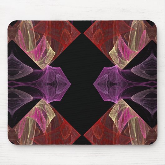 Rood in Paars Fractal Mousepad Muismat (Voorkant)