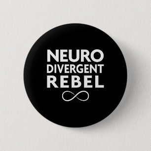 Rood in plaats van autisme neurodivergente rebel ronde button 5,7 cm