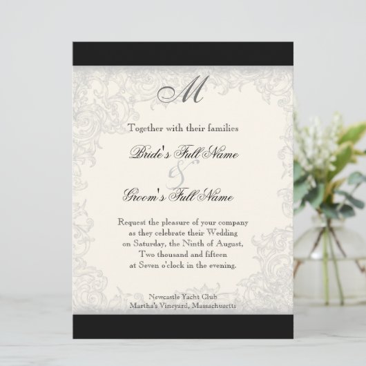 Rood in wit gestreepte tulp - bruiloft uitnodiging (Staand voorkant)