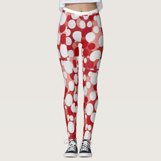 Rood in witte polka dot leggings