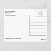 Rood Indiaas kostuum, traditioneel Mas, carnaval Briefkaart (Achterkant)