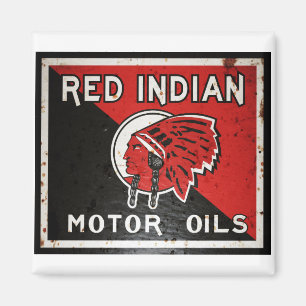 Rood Indiaas Motorolie teken geroest vers. Magneet