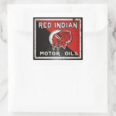 Rood Indiaas Motorolie teken geroest vers. Vierkante Sticker (Tas)