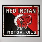 Rood Indische Motorolie  teken verstopte vaten. Poster (Voorkant)