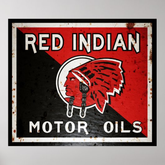 Rood Indische Motorolie teken verstopte vaten. Poster (Voorkant)
