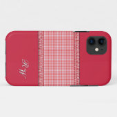 Rood ingecheckt met monogram Case-Mate iPhone case (Achterkant (horizontaal))