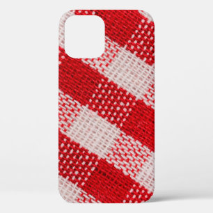 Rood ingecheckte textiel, tablecloth patroonstruct Case-Mate iPhone case