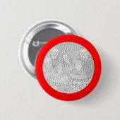 Rood ingelijste ronde foto Button (Voorkant /achterkant)