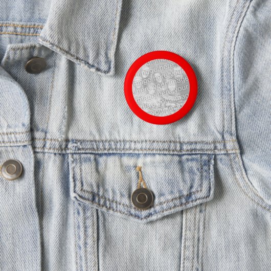 Rood ingelijste ronde foto Button (In situ)