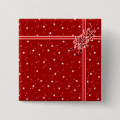 Rood Ingepakt Geschenk Vierkante Button 5,1 Cm (Voorkant)
