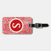 Rood Initiaal Bagagelabel (Voorkant horizontaal)