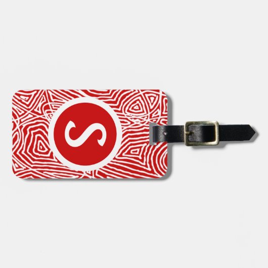 Rood Initiaal Bagagelabel (Voorkant horizontaal)