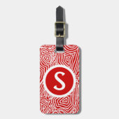 Rood Initiaal Bagagelabel (Voorkant verticaal)