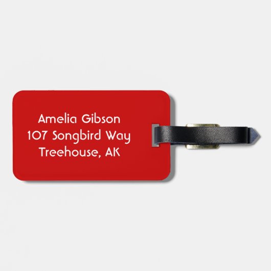 Rood Initiaal Bagagelabel (Achterkant horizontaal)