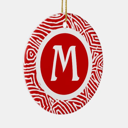 Rood Initiaal Keramisch Ornament (Rechts)