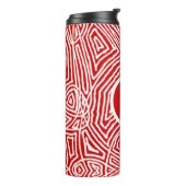Rood Initiaal met kribbleafdruk Thermosbeker (Gedraaid links)