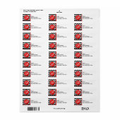 Rood Initiaal Monogram zwart/wit Zizzag Chevron Etiket (Full Sheet)