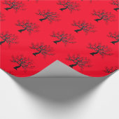 Rood Inpakpapier met Bomen - Kies Kleur (Hoek)