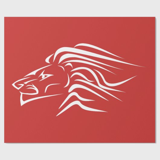 Rood inpakpapier met Leeuw of kies kleur (Vlak)