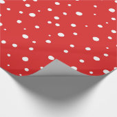 Rood inpakpapier met witte stippen (Hoek)