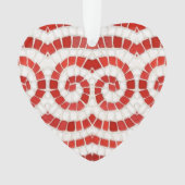 ROOD IONISCH MOZAÏEK Acryl Hart Ornament (voorkant)