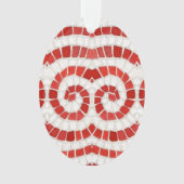 ROOD IONISCH MOZAÏEK Acryl Ovaal Ornament (voorkant)