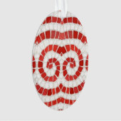 ROOD IONISCH MOZAÏEK Acryl Ovaal Ornament (voorkant)