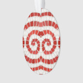 ROOD IONISCH MOZAÏEK Acryl Ovaal Ornament (voorkant)