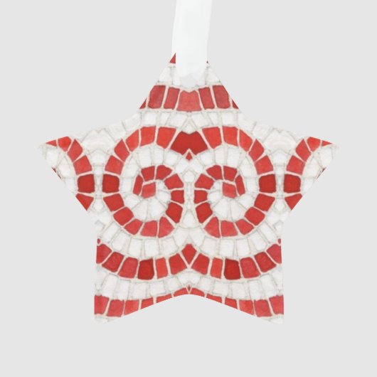 ROOD IONISCH MOZAÏEK Acryl Star Ornament (achterkant)