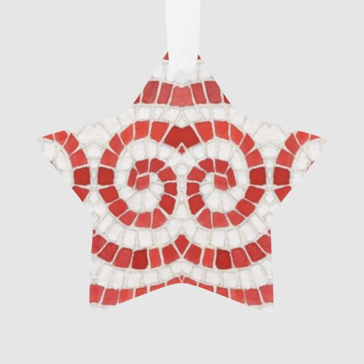 ROOD IONISCH MOZAÏEK Acryl Star Ornament (voorkant)