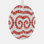 ROOD IONISCH MOZAÏEK Glazen Cirkel Ornament (Voorkant Rechts)