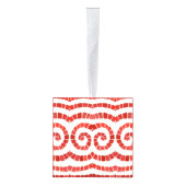 ROOD IONISCH MOZAÏEK Houten Kubus Ornament (Rechts)