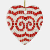 ROOD IONISCH MOZAÏEK Keramisch Hart Ornament (Rechts)