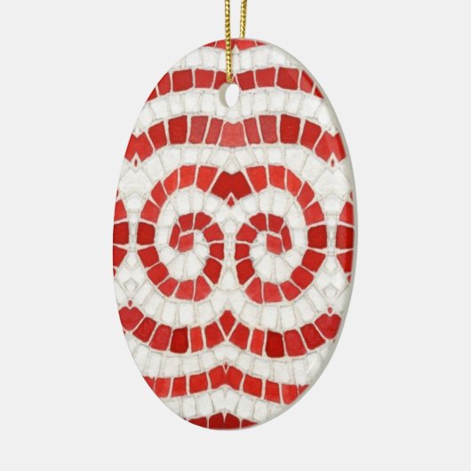 ROOD IONISCH MOZAÏEK Keramisch Ovaal Ornament (Links)