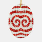 ROOD IONISCH MOZAÏEK Keramisch Ovaal Ornament (Voorkant)