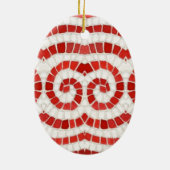 ROOD IONISCH MOZAÏEK Keramisch Ovaal Ornament (Achterkant)