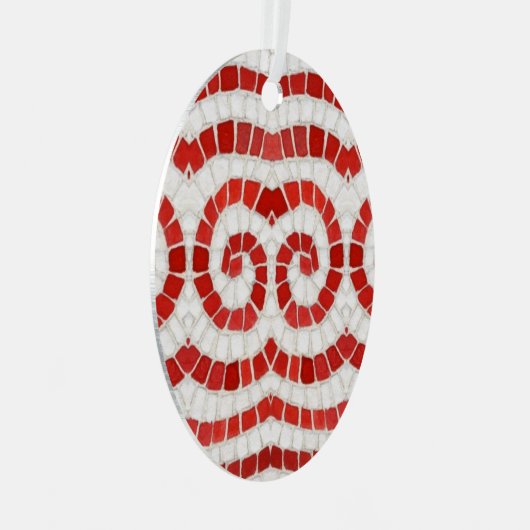 ROOD IONISCH MOZAÏEK Metaal Ovaal Ornament (Voorkant Rechts)