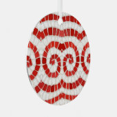 ROOD IONISCH MOZAÏEK Metal Circle Ornament (Voorkant Rechts)