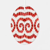 ROOD IONISCH MOZAÏEK Metal Circle Ornament (Voorkant links)