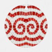 ROOD IONISCH MOZAÏEK Metal Circle Ornament (Voorkant)