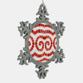ROOD IONISCH MOZAÏEK Pewter Sneeuwvlok Ornament (Links)