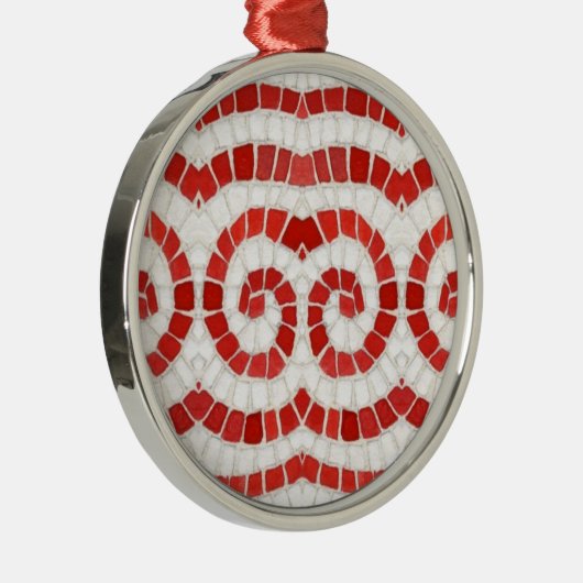 ROOD IONISCH MOZAÏEK Premium Rond Ornament (Rechts)