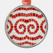 ROOD IONISCH MOZAÏEK Premium Rond Ornament (Voorkant)