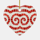 ROOD IONISCHE MOZAÏEK Keramiek Hart Ornament (Achterkant)