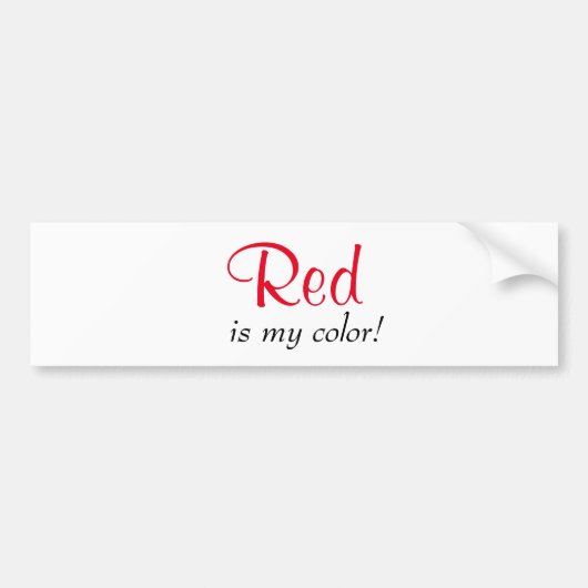 Rood is mijn kleur bumpersticker (Voorkant)