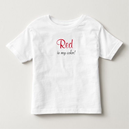 Rood is mijn kleur kinder shirts (Voorkant)